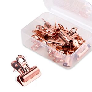 yalis push pins clips 15-count, pinning no holes for paper, creative paper clips with tack for cork board and photo wall ( rose gold)