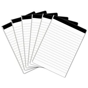 muiang 6pcs perforated note pads college ruled – 4″ x 6″ inch writing notepad for daily planning – perforated small notepads with 30 sheets per pad – ruled papers