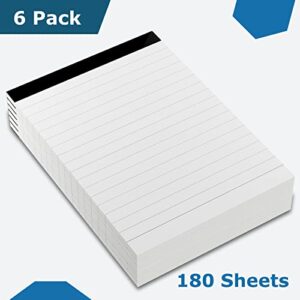 MuiAng 6pcs Perforated Note Pads College Ruled - 4" x 6" Inch Writing Notepad for Daily Planning - Perforated Small Notepads with 30 Sheets per Pad - Ruled Papers