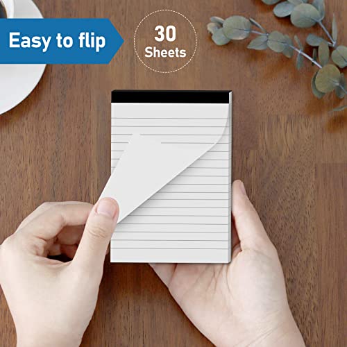 MuiAng 6pcs Perforated Note Pads College Ruled - 4" x 6" Inch Writing Notepad for Daily Planning - Perforated Small Notepads with 30 Sheets per Pad - Ruled Papers