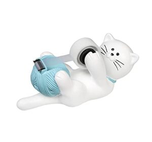 chapman & grand kitty cat tape dispenser (white/turquoise), patent pending