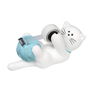 Chapman & Grand Kitty Cat Tape Dispenser (White/Turquoise), Patent Pending