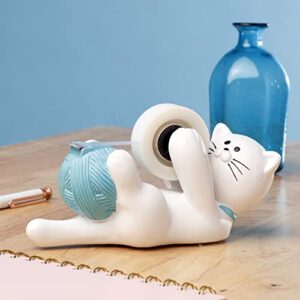 Chapman & Grand Kitty Cat Tape Dispenser (White/Turquoise), Patent Pending