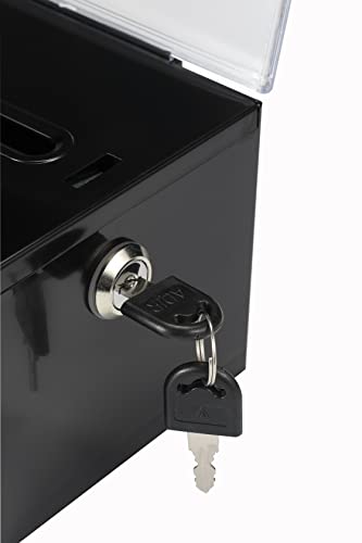 Adir Acrylic Donation Ballot Box with Lock - Secure and Safe Suggestion Box Great for Business Cards (6.25" x 4.5" x 4") Black