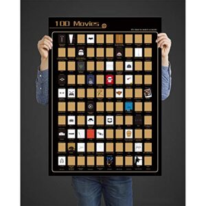 NTZS 100 Movies Scratch Off Poster - Top Films of All Time Bucket List (16.5" x 23.4")…