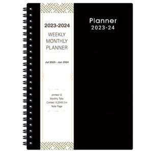 2023-2024 planner – weekly & monthly planner 2023-2024, academic planner 2023-2024, from july 2023 to june 2024, 6.25 in × 8.3 in – classic black, improving your time management skill