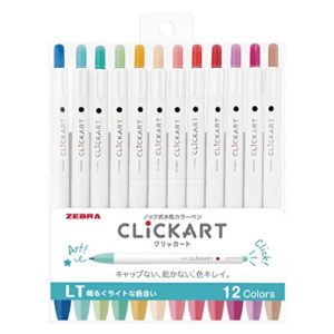 zebra clickart water-based pen bright light 12 colors set, wyss22-12clt