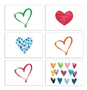 better office products 100-pack all occasion greeting cards, assorted blank note cards, 4 x 6 inch, 6 contemporary heart designs, blank inside, with envelopes, 100 pack
