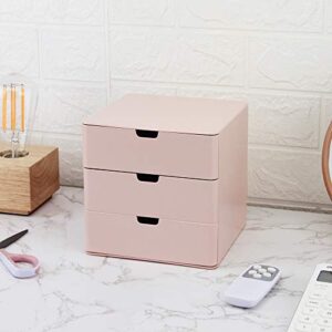 Dalanpa 3-Drawer Vanity Organizer, Compact Storage Organization Drawers Small Size Pink