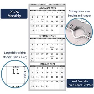 2023-2024 Wall Calendar – Apr.2023 - Jul.2024, 3 Month Calendar Vertical Display, 3-Month Wall Calendar 2023-2024, 11" x 26", Large Monthly Calendar, Lay- Flat, Holidays, Blocks, Perfect for Planning