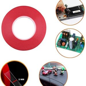 Pimoys 2mm / 3mm x 25m Double Sided Phone Repair Adhesive Tape, 2 Rolls Heat Resistant High Adhesion Transparent Acrylic Tape, LCD Screen Repair Sticker for Cell Phone Touch Screen Repair