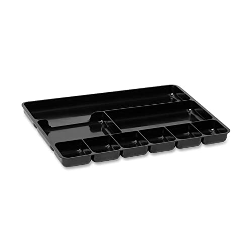 Rubbermaid Regeneration 9-Section Drawer Organizer, Plastic, 14 x 9.125 x 1.125 Inches, Black (45706)