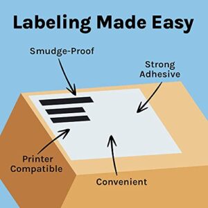 Premium Label Supply White Sticker Full Sheet Shipping Labels – 8.5" x 11" – Laser/Inkjet Compatible – (1 Label/Sheet), 25 Sheets - Letter Size