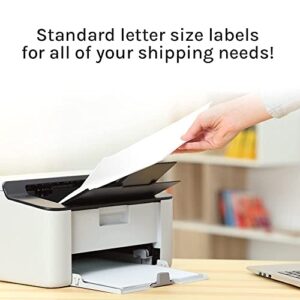 Premium Label Supply White Sticker Full Sheet Shipping Labels – 8.5" x 11" – Laser/Inkjet Compatible – (1 Label/Sheet), 25 Sheets - Letter Size