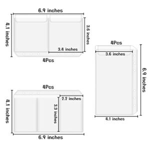 Antner A6 6-Holes Binder Pockets Notebook Refills Filler Money Organizer Cash Envelopes Bill Pouch Name Card Business Card Sleeves Pages, 12 Pieces