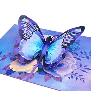 ribbli butterfly birthday card – 3d greeting pop up card,morpho butterfly card,anniversary,retirement,thinking of you,get well,butterfly gifts for her,women,wife,daughter,girl,mom,girlfriend