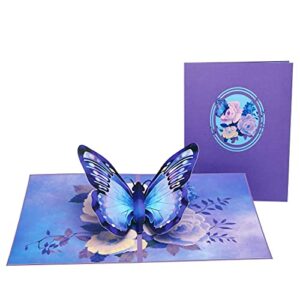 Ribbli Butterfly Birthday Card - 3D Greeting Pop Up Card,Morpho Butterfly Card,Anniversary,Retirement,Thinking Of You,Get Well,Butterfly Gifts For Her,Women,Wife,Daughter,Girl,Mom,Girlfriend