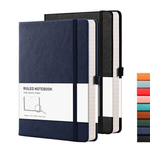 rettacy lined journal notebook hardcover 2 pack – a5 business journal with 376 numbered pages,100gsm thick paper 5.75” × 8.38”