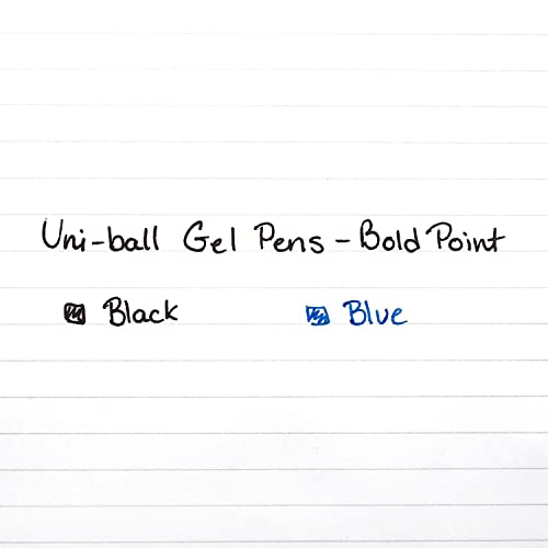 Uni-Ball Signo 207 Retractable Gel Ink Rollerball Pens, Bold Point 1.0mm, Pack of 6 (Black)