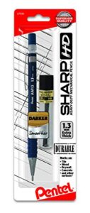 pentel sharp hd mechanical pencil (1.3mm), dark blue barrel, (1) super hi-polymer lead refill (am13lbp)
