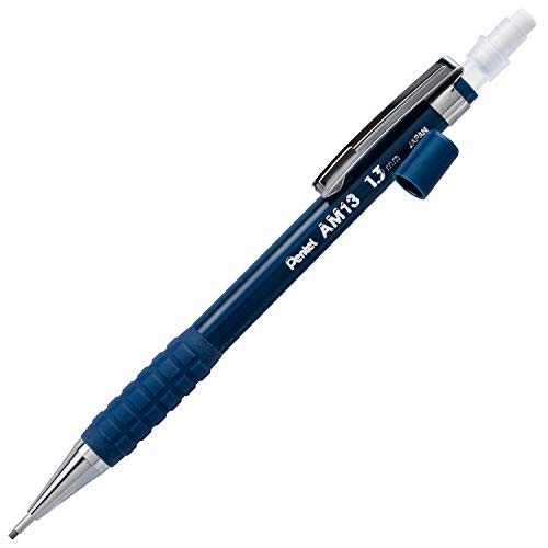 Pentel Sharp HD Mechanical Pencil (1.3mm), Dark Blue Barrel, (1) Super Hi-Polymer Lead Refill (AM13LBP)