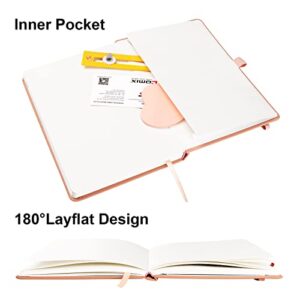 Compera Lined Journal Notebooks, 4 Pack, 176 Pages, 5.5 x 8.3, 100gsm Thick Paper, A5 Hardcover Notebooks with Pen Loop and Inner Pocket, for School Business Office College（Morandi colors）