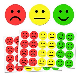 1″ happy/sad smiling face behavior stickers – (red/yellow/green), pack of 1200