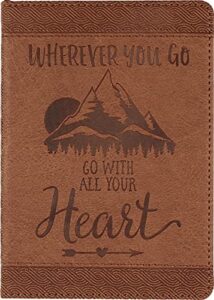 wherever you go, go with all your heart artisan journal (vegan leather notebook)