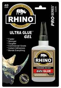 rhino glue gel, heavy duty 40 gram clear
