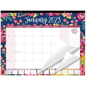 bloom daily planners 2023 calendar year desk/wall monthly calendar pad (january 2023 – december 2023) – large 21″ x 16″ hanging or desktop blotter – vintage floral