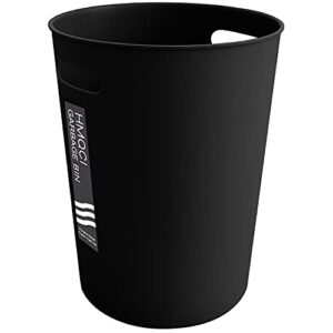hmqci small trash can round plastic wastebasket, garbage container bin, 7.7″x10.2″ (black, 1.5 gallons)