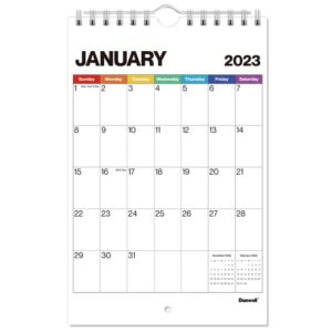 dunwell mini wall calendar 2023 – (5.5×8.5, colorful), use to dec 2023, small notepad calendar, little calendar for locker, bulletin board, wall, or desk