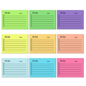 450 sheets 9 pads to do list sticky notes, 2.8×4 in lined notepad assorted colors adhesive memo to do list for daily planner reminder checklist home office supplies