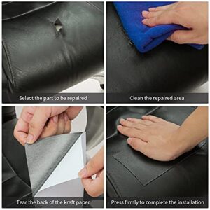 Leather Repair Patch 17X79 inch Large Self-Adhesive Leather Repair Tape, Reupholster Leather Patches for Furniture Couch Chairs Car Seat (Black, 17x79 inch)