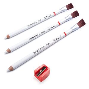 pasler eraser pencils 7802 perfection detail eraser pencil with brush and a sharpener perfect for sketches and coloured illustrations (4- pack)