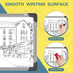 Dry Erase Calendar Whiteboard for Wall, 16" X 12" Magnetic White Board Calendar Dry Erase Board, Small Double Sided Drawing Planning Memo Boards for Student, Home, Office, School (White)