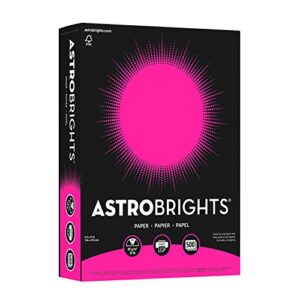 Neenah Astrobrights Color Paper, 8.5” x 11”, 24 lb/89 GSM, Fireball Fuchsia, 500 Sheets (21688)