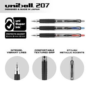 Uni-ball 207 Pink Ribbon Retractable Gel Pens, 0.7mm Medium Gel Pen 12 Pack, Black Ink Pens, Colored Pens, Fine Point Smooth Writing Pens, Office Supplies Similar to Black Pens & Ballpoint Pens