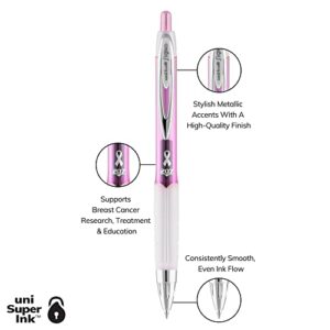 Uni-ball 207 Pink Ribbon Retractable Gel Pens, 0.7mm Medium Gel Pen 12 Pack, Black Ink Pens, Colored Pens, Fine Point Smooth Writing Pens, Office Supplies Similar to Black Pens & Ballpoint Pens