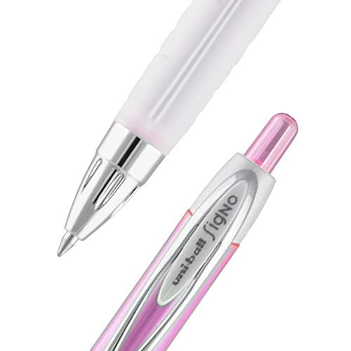 Uni-ball 207 Pink Ribbon Retractable Gel Pens, 0.7mm Medium Gel Pen 12 Pack, Black Ink Pens, Colored Pens, Fine Point Smooth Writing Pens, Office Supplies Similar to Black Pens & Ballpoint Pens