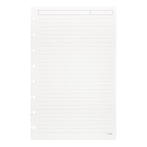 TUL Custom Note-Taking System Discbound Refill Pages, 5.5" x 8.5" Junior Size, Narrow Ruled, 100 Pages (50 Sheets) White