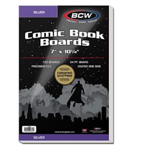 bcw silver age comic book backing boards – 100 ct