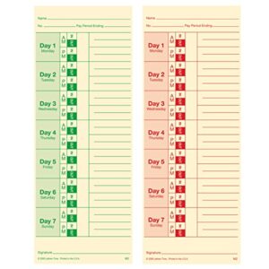 Lathem Time Cards, Weekly, 2-Sided, 3 3/8" x 9", Box Of 100