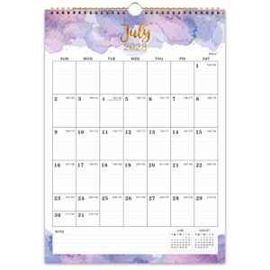 2023-2024 wall calendar – 18 monthly wall calendar 2023-2024, 12″ x 17″, jul. 2023 – dec. 2024, twin-wire binding, hanging hook, blocks and julian dates – colorful waterink