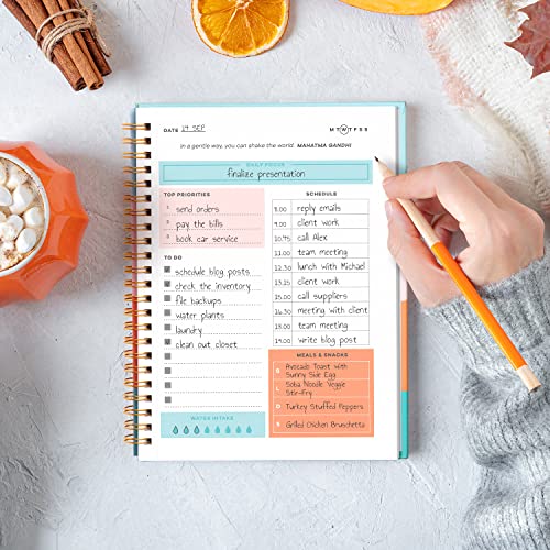 Sweetzer & Orange Undated Planner with Meal, Habit and Routine Tracker, Daily To Do List - Weekly and Monthly Goal Agenda Foil Notebook Organizer for 2023, Students, College, Work, ADHD, Fitness, Productivity