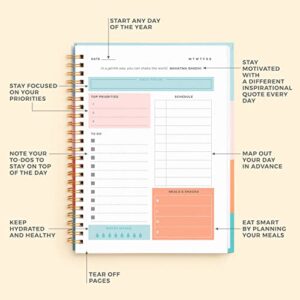 Sweetzer & Orange Undated Planner with Meal, Habit and Routine Tracker, Daily To Do List - Weekly and Monthly Goal Agenda Foil Notebook Organizer for 2023, Students, College, Work, ADHD, Fitness, Productivity