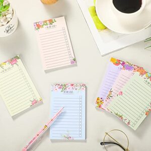 300 Sheets to Do List Notes Daily Checklist Notebook Undated Memo Pad Color Block to Do Note Pad Weekly Plan Notepad Agenda and Organizer Planners for College Office Supplies(Flower Style)