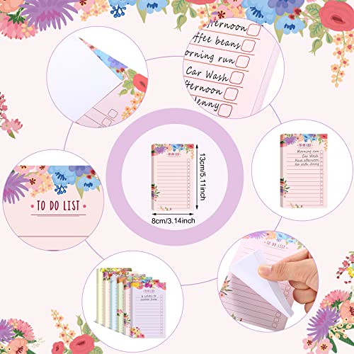 300 Sheets to Do List Notes Daily Checklist Notebook Undated Memo Pad Color Block to Do Note Pad Weekly Plan Notepad Agenda and Organizer Planners for College Office Supplies(Flower Style)