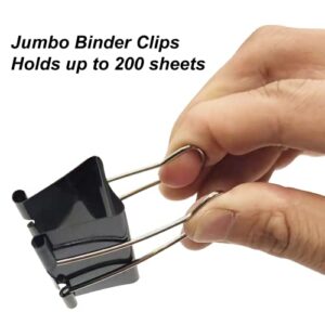 2 Inch Extra Large Binder Clips 48 Pack, Jumbo Paper Clips, Big Paper Clamps, Binder Clips Large Size for Home, School and Office Supplies