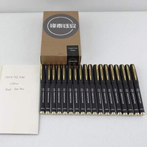Fengtaiyuan 038P18, Gel Ink Rollerball Pens, Black Ink, Ultra FIne 0.38mm, 18 Pack, Writing Smooth, Cool Pens (0.38mm-Black-18Pack)
